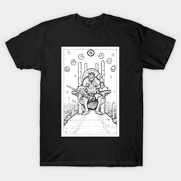 Black and White Tarot Emperor T-Shirt by TheSludgeboss